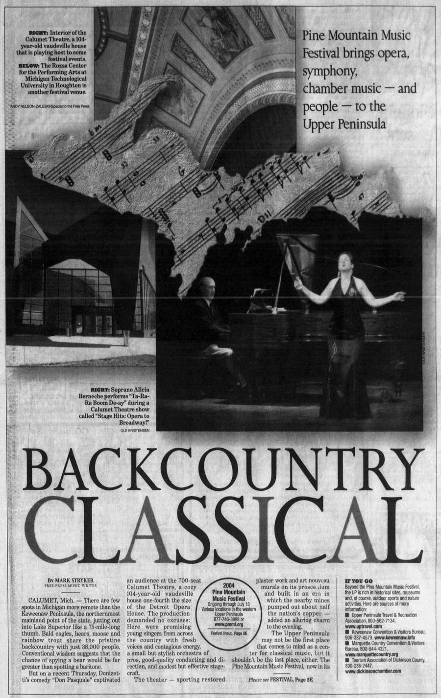 Calumet Theatre - July 2004 Article From Det News (newer photo)